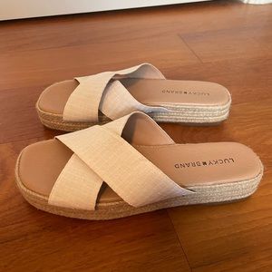 Lucky Brand Cross Sandals Ivory
